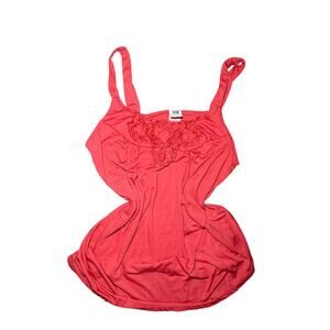 Vintage‎ Faded Glory Red Lace Appliqué Tank Top